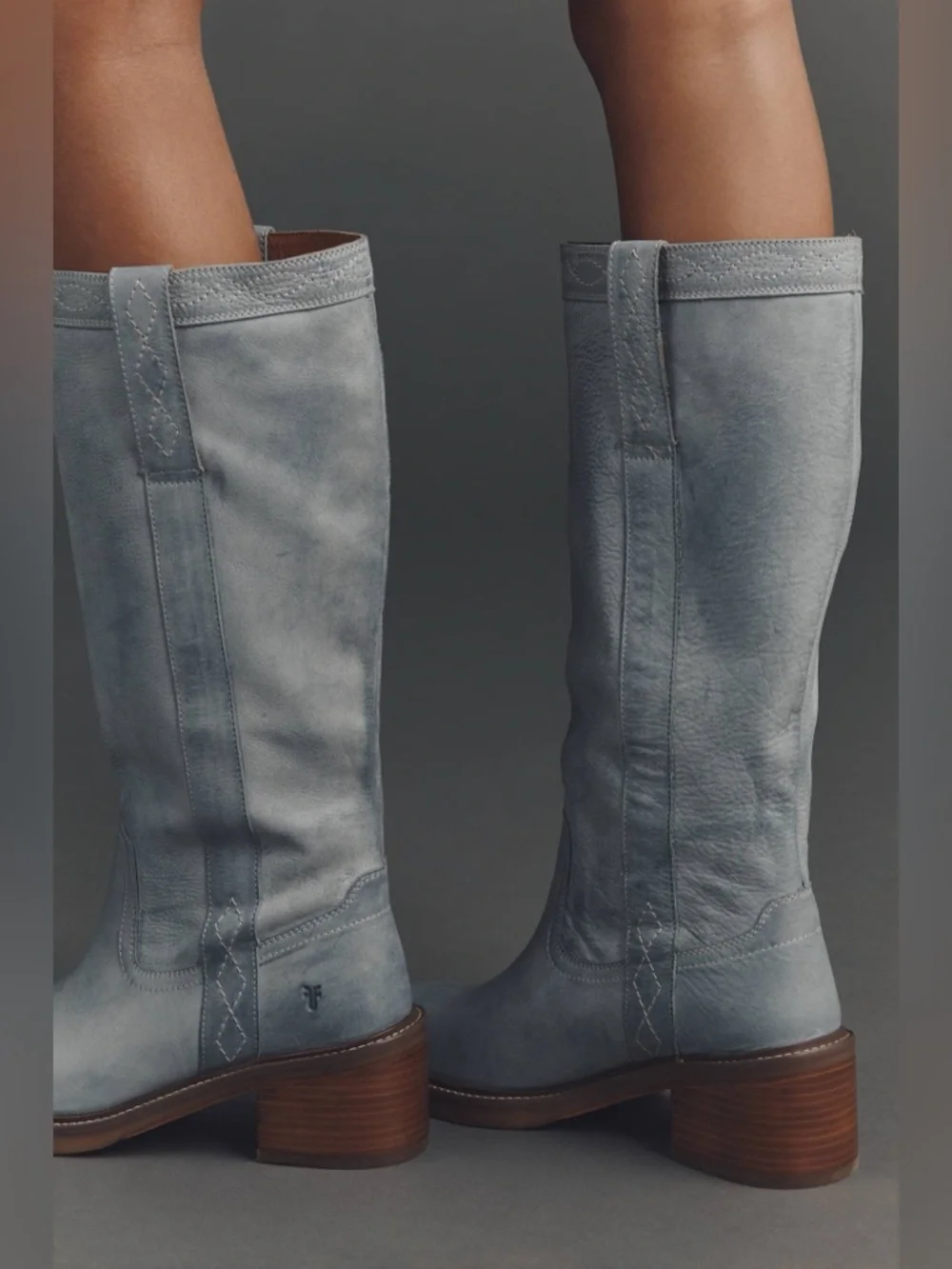 New Frye Kate Pull On Boots Sky Blue - Picture 2 of 7